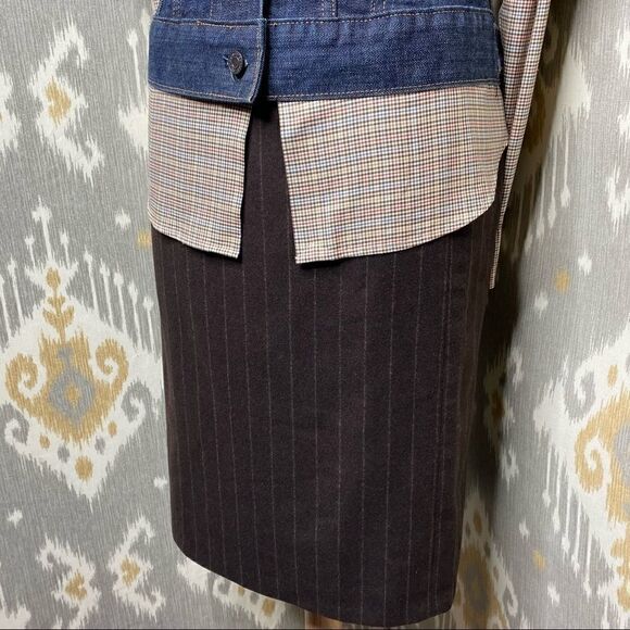 Ralph Lauren Fall '12 Chocolate Brown Cashmere Blend Pinstripe Pencil Skirt - Picture 5 of 16